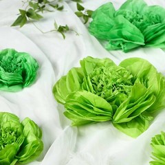 12 pack 7″ 9″ 11″ Mint and Apple Green Tissue Paper Peony Flowers Party Backdrop