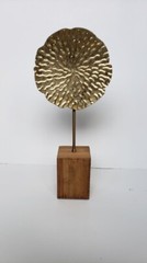 Hobby Lobby Metallic Round Leaf Plant with Wooden Base Wood Flower Artificial