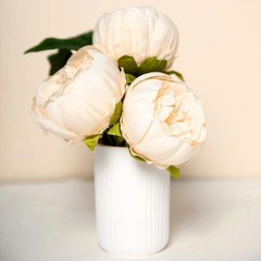 10 BEIGE 3″ Faux SILK PEONY FLOWER Heads Wedding Party Events Home Decorations
