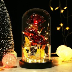 Beauty and The Beast Rose,Preserved Flowers Bouquets Gifts,Light Up Red Rose