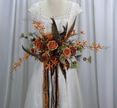 Antlers and Autumn Boho Faux Silk Wedding Bouquet