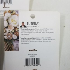David Tutera Burlap Floral Pick 3″ Wedding Favor 3 Cards 12 Pc Hessian Jute