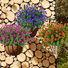 12 Bundles Outdoor Artificial Flowers UV Resistant Fake Boxwood Plants, Faux