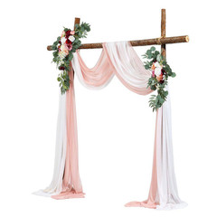 Pink Artificial Wedding Arch Flowers Kit Geometric (Pack of 4) with 21 Ft. Weddi