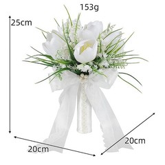 Bouquet Elegant White Decorative for Anniversary Valentines Weddings