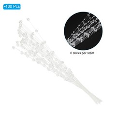 100 Pcs 4mm Pearl String Bouquet Pearl Stick Stems Bouquets Garland Spray, White