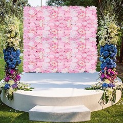 Artificial Flower Wall 6 Pieces Dark Pink Dahlia Peony Rose Wedding Party Decor