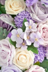 Purple Wedding Arch Flowers Kit (Pack of 3) with 26Ft White Arch Draping Fabric