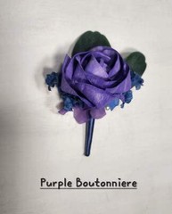 Purple Royal Blue Rose Call Lily Sola Wood Bridal Wedding Bouquet Accessories