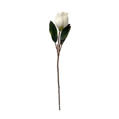 White Artificial Magnolia Stem, Real Touch Silk Floral for Wedding, Home Decor