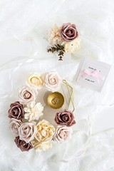 Dusty Rose Flowers -Artificial Flowers Combination for Vintage Wedding Decor-B11