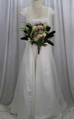 Gothic Garden Skull Boho Faux Silk Wedding Bouquet