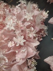 1970s Vintage Silk Wedding Bouquet, 18″ Satin Leaves, Roses, Stephanotis, Pearls