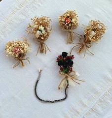 Floral boutonniere, Groom Dried Real Flowers Boutonniere