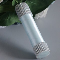 Bridal Bouquet Holding Crystal Silk Artificial Rose Flowers Wedding Luxury Decor