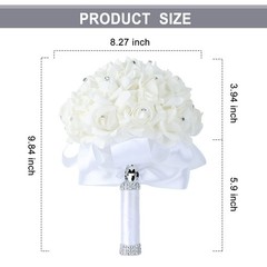 Wedding Bouquet Crystal Roses Bridesmaid Bouquet, Bridal Bouquet Artificial F…