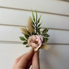 Lot Of 6 Light Pink Boutonnieres For Men/Grooms Wedding Artificial/dried Flowers