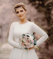 Blush Pink Sola Wood Bridal Bouquet Cream Bridesmaid Wedding Decor Flowers Prom