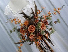Antlers and Autumn Boho Faux Silk Wedding Bouquet