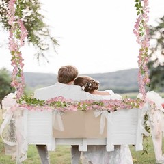 2 Pcs Wisteria Hanging Flowers Wisteria Flowers Vine Garland Wedding Arch Pink