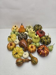 27 Piece Artificial Fall Decor Set- Pumpkins, Squash. High End!! Beautiful!!