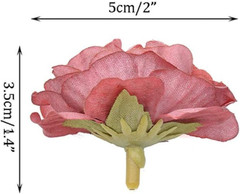 24 Pcs Artificial Rose Flower Heads Silk Flower for Wedding Bouquet Decoration H
