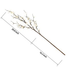 4Pcs Cherry Blossom Branches Artificial Flowers for Spring Summer Indoor White