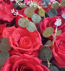 Red Rose Artificial Flower Panels Wedding Party Wall Decor Photo Background W-58