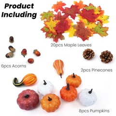 36PCS Mini Artificial Pumpkins Fall Decor Set – Realistic Small Fake Style 2