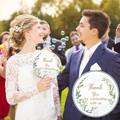 100 Pcs Wedding Hand Fans for Guests Bulk Greenery Wedding Favor Fans with Handl