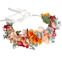 Vivivalue Women Floral Crown Boho Flower Headband 1 Count (Pack of 1),