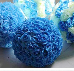 Royal Blue Rose Flower Pomander Wedding Kissing Ball 11-12 inches USA Seller