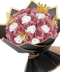 Ramo de Rosas Eternas con Brillantina 36 Pcs