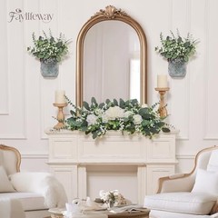 Pcs 4 Kinds Mixed Eucalyptus Greenery Stems, Baby Breath Flowers 120 Grey Green