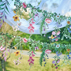 Wildflower Banner 2 Pcs Waterproof Garland 2-Sided Printed Garden Party Flower 2