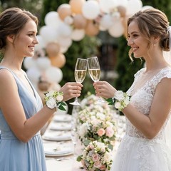 2 Pcs Prom Wrist Corsage Artificial Flowers Faux Pearl Bride Bridesmaid Brace…