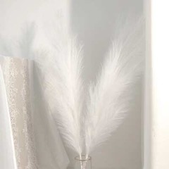 3 WHITE 44″ ARTIFICIAL Pampas Grass SPRAYS Faux Plant STEMS Party Decorations