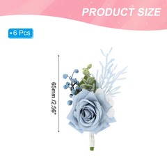 Rose Corsage for Groom Bride Groomsmen Wedding Party Light Blue