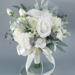 Bouquet Bridal Holding Silk Fake Flower Artificial Rose Bridesmaid Modern Decor