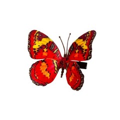 -Decorative Butterfly Clips, 3Drtificial Silk Butterflies, Multicolor, Small A