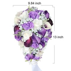 Emivery Calla Lily Wedding Bouquet Cascading Bridal Bouquet Artificial Purple…