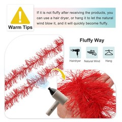 6.6Ft Feather Boa, 8 Pcs Artificial Fluffy Feather Boas, Red