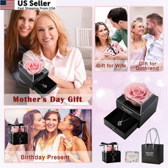 Mothers’Day Gifts for Mom from Daughter, Preserved Rose Pink