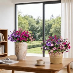 17 Inch Artificial Faux Pansy Flowers for Outdoor,Fake Pansies Flowers with