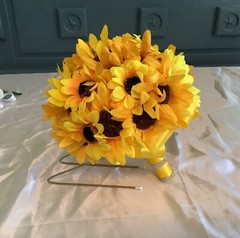 Large sunflower wedding bouquet