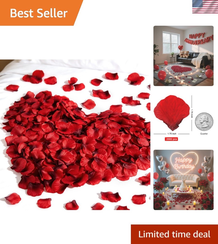 2000PCS Realistic Silk Rose Petals – Perfect for Weddings, Proposals & More