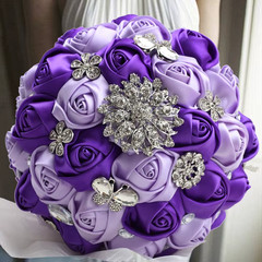 I Purple Wedding Bouquet Bride Bridesmaid Floral Bouquet Decoration