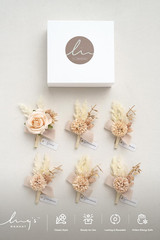 Boutonniere for Men, 6Pcs Groom Groomsmen Boutonniere, Artificial Flowers for We