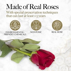 GLAMOUR BOUTIQUE 27 Flower Forever Heart Shape Box, 27 Roses, Red 27 Roses