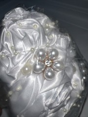 Mini Bridal Bouquet Handmade Satin Rose Round Wedding Bouquet Throw Toss Flower